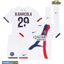 Paris Saint-Germain Bradley Barcola #29 Auswärts Trikotsatz Kinder 2025-26 Kurzarm (+ Kurze Hosen)